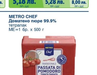 METRO CHEF Доматено пюре 99.9% тетрапак