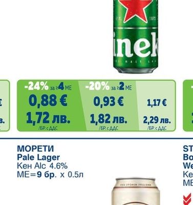 ХАЙНЕКЕН Pale Lager Original Alc 5%