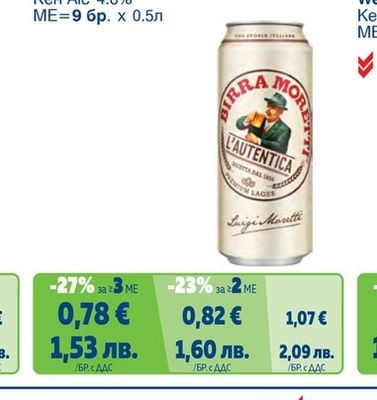 МОРЕТИ Pale Lager
