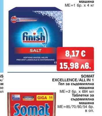 FINISH Сол за съдомиялна машина