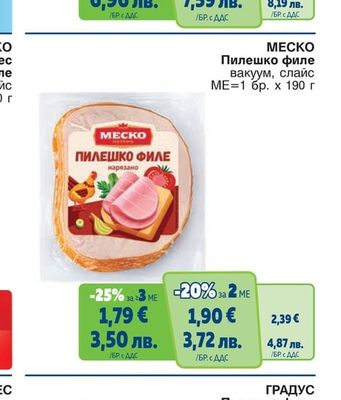 МЕСКО Пилешко филе вакуум, слайс