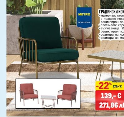 METRO PROFESSIONAL ГРАДИНСКИ КОМПЛЕКТ TERRACOTA