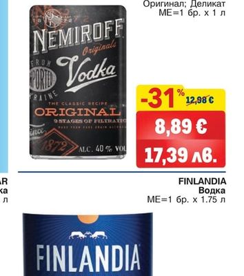 FINLANDIA FINLANDIA Водка