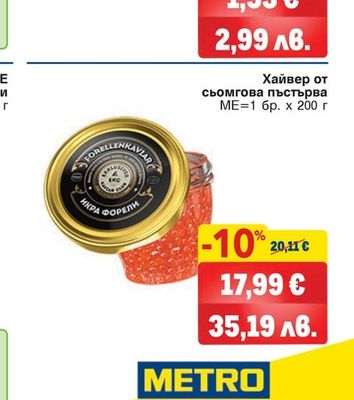 Хайвер от сьомгова пъстърва