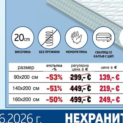 isleep Ортопедичен матрак MEMOCOMFORT