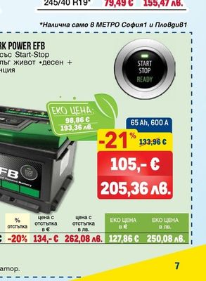 STARK АКУМУЛАТОР STARK POWER EFB