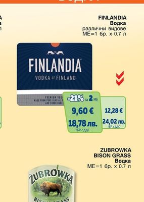 FINLANDIA Водка различни видове