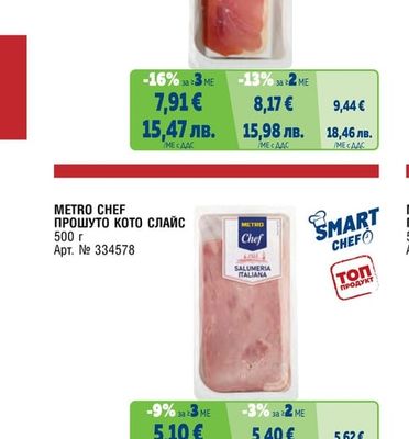 ПРОШУТО КРУДО СЛАЙС 9 МЕСЕЦА СУШЕНЕ