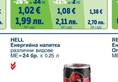 Енергийна напитка различни видове