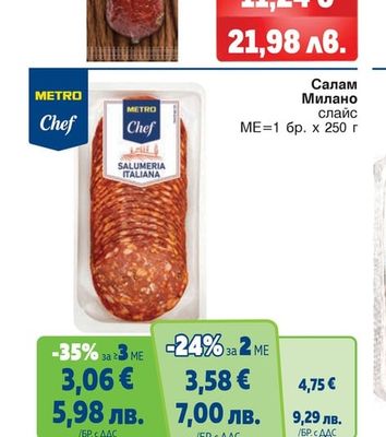 METRO Chef Салам Милано слайс