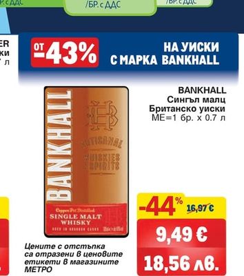 BANKHALL Сингъл малц Британско уиски