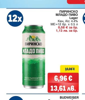 ПИРИНСКО МЛАДО ПИВО Lager
