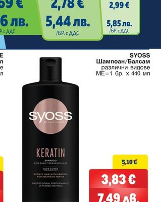 SYOSS Шампоан/Балсам различни видове