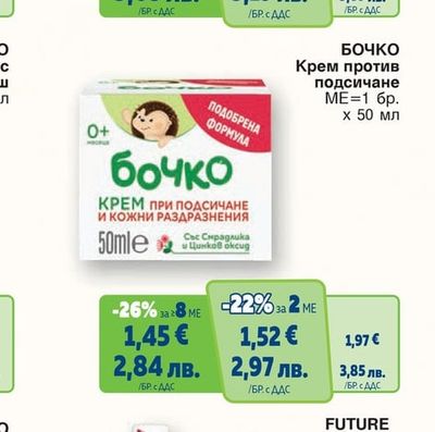 БОЧКО Крем против подсичане