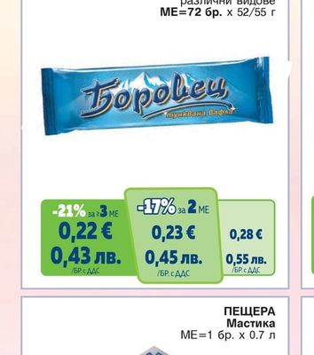 БОРОВЕЦ Тунквана вафла различни видове
