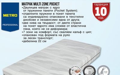 METRO PROFESSIONAL МАТРАК MULTI ZONE POCKET