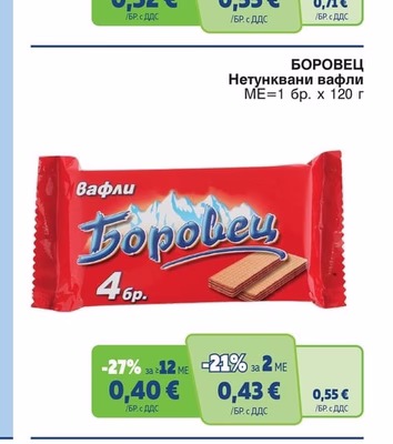 БОРОВЕЦ Нетунквани вафли