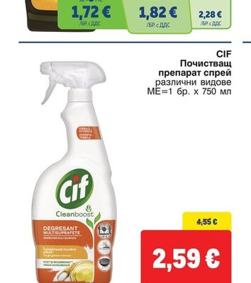 Cif Почистващ препарат спрей