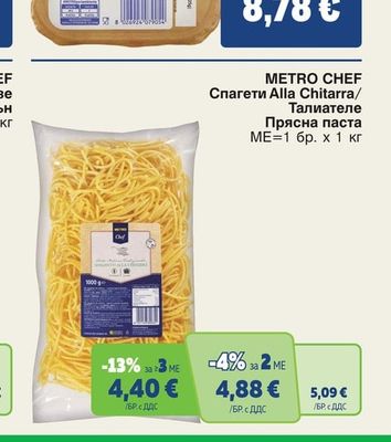 METRO CHEF Спагети Alla Chitarra/ Талиателе Прясна паста