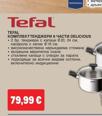 Tefal КОМПЛЕКТТЕНДЖЕРИ 6 ЧАСТИ DELICIOUS