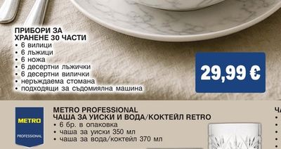 METRO PROFESSIONAL ЧАША ЗА УИСКИ И ВОДА/КОКТЕЙЛ RETRO