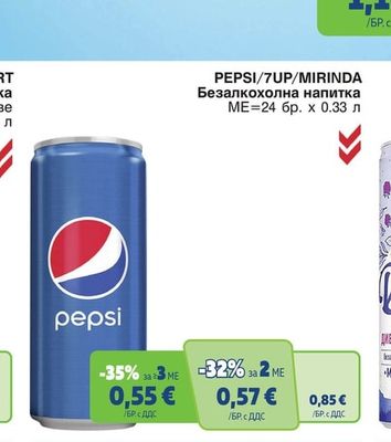 PEPSI/7UP/MIRINDA Безалкохолна напитка