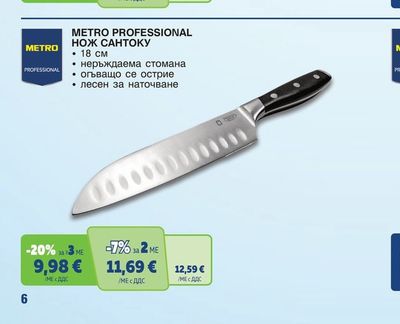 METRO PROFESSIONAL НОЖ САНТОКУ