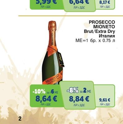 PROSECCO MIONETO Brut/Extra Dry