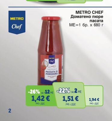 METRO CHEF Доматено пюре пасата