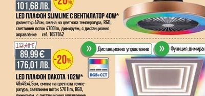 LED ПЛАФОН SLIMLINE С ВЕНТИЛАТОР 40W*