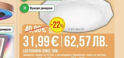 LED ПЛАФОН JEWEL 36W