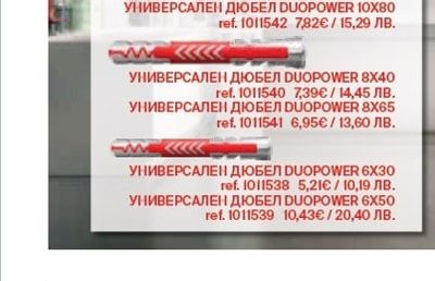 fischer УНИВЕРСАЛЕН ДЮБЕЛ DUOPOWER 8X40