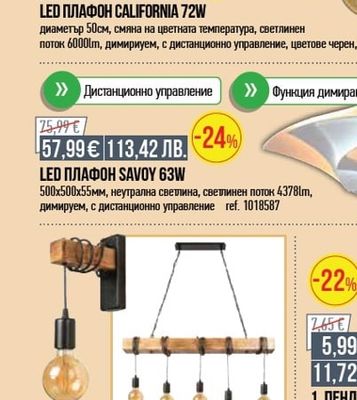 ДИМИРУЕМ LED ПЛАФОН 36W