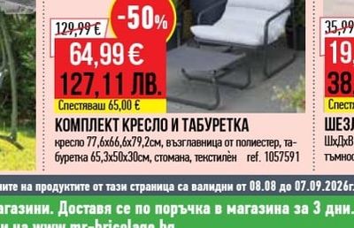 КОМПЛЕКТ КРЕСЛО И ТАБУРЕТКА