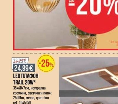 LED ПЛАФОН TRAIL 20W