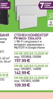 СТЕНЕН КОНВЕКТОР Fineco Cloud