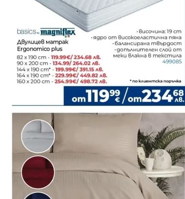 basics. magniflex Двулицев матрак Ergonomico plus