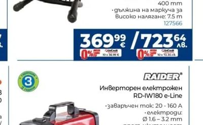 RAIDER Инверторен електрожен RD-IW180 e-Line