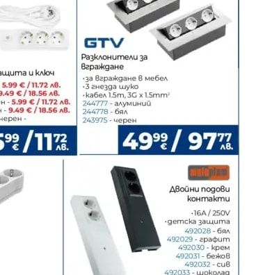 GTV Разклонители за Вграждане