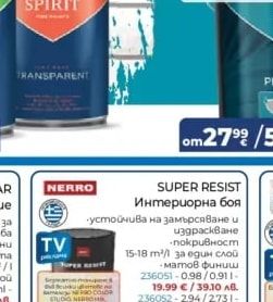 NERRO SUPER RESIST Интериорна боя