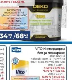 vitex VITO Интериорна боя за тониране