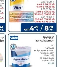 vitex Грунд за гипсокартон