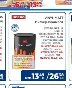 NERRO VINYL MATT Интериорна боя
