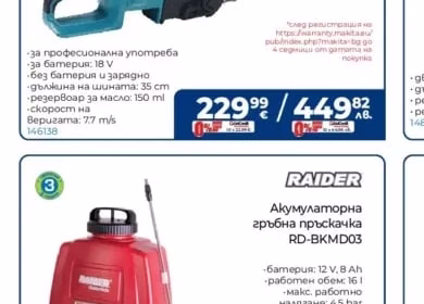 RAIDER Акумулаторна гръбна пръскачка RD-BKMD03