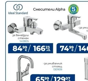 Ideal Standard Смесители Alpha За умивалник стенен