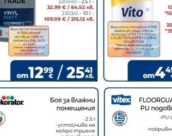 Dulux TRADE VINYL MATT Интериорна боя за тониране