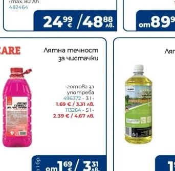 CARE Лятна течност за чистачки