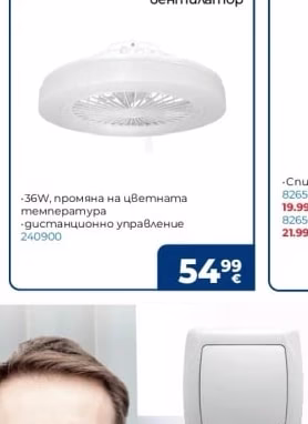 OPTONICA LED Таванен Вентилатор