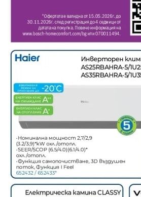 Haier Инверторен климатик AS25RBAHRA-5/1U25YESFRA-5/ AS35RBAHRA-5/1U35YESFRA-5*