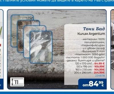 Тони Бад Килим Argentum